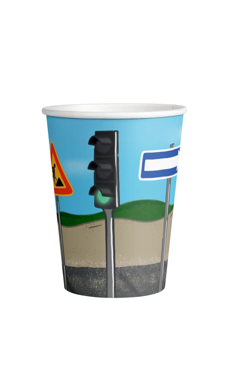Construction Party Paper Cups 250ml - 8pk