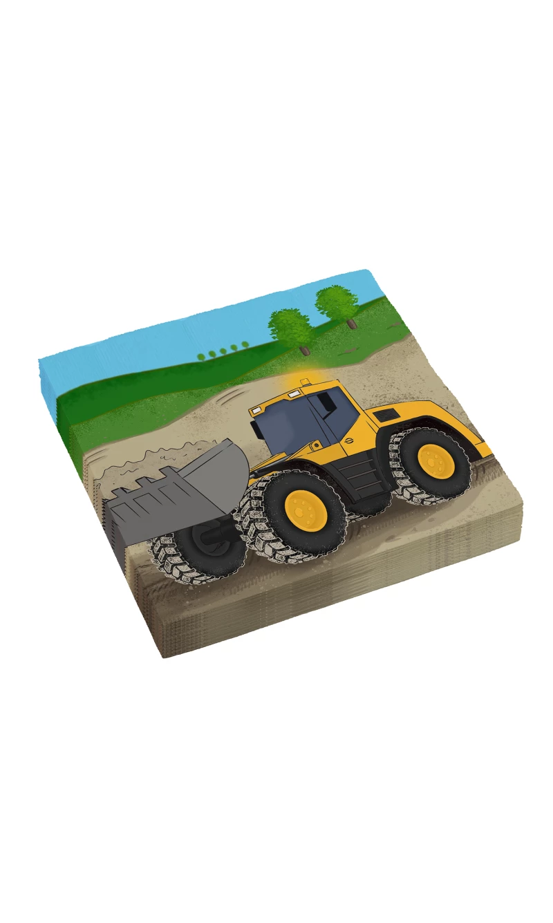 Napkins Construction Party Napkins 33 x 33cm - 16pk