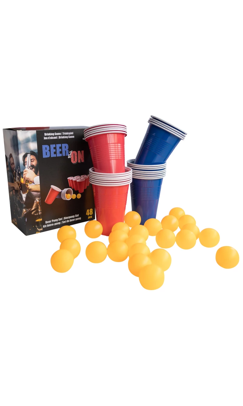 Drinking Game Beer Pong Set with 24 Cups & 24 Balls 
