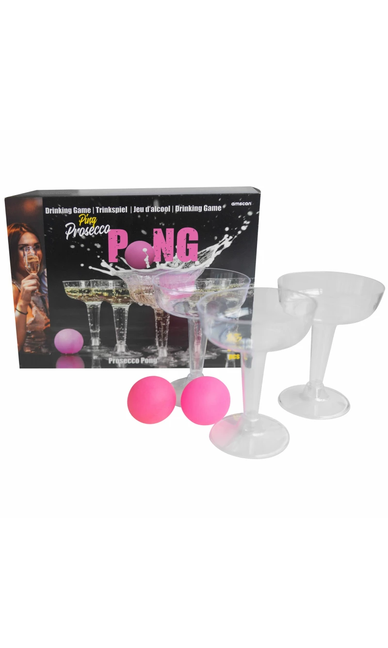 Drinking Game Prosecco Pong with 12 Cups & 3 Balls