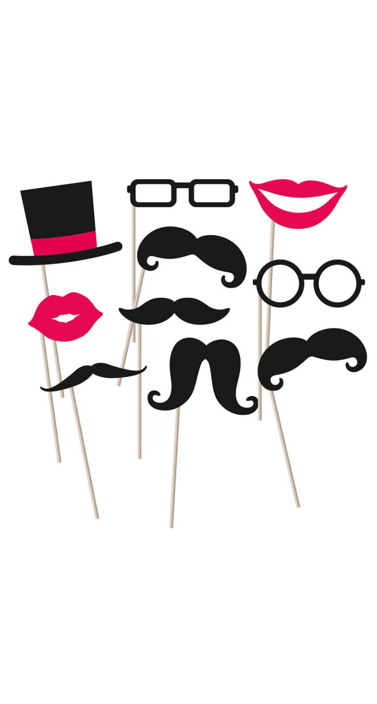 Photo Booth Kit Moustache - 10pk