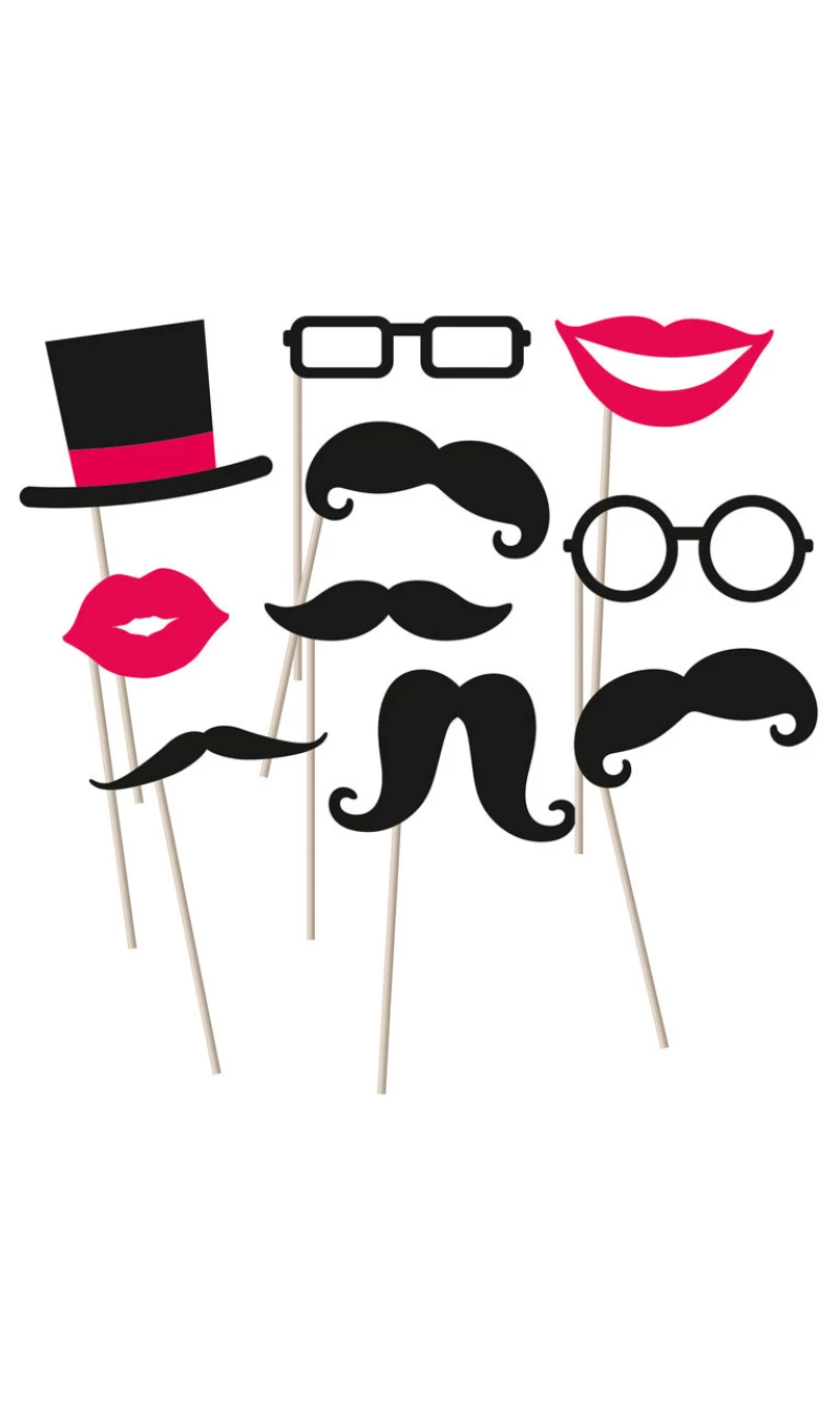 Photo Booth Kit Moustache - 10pk