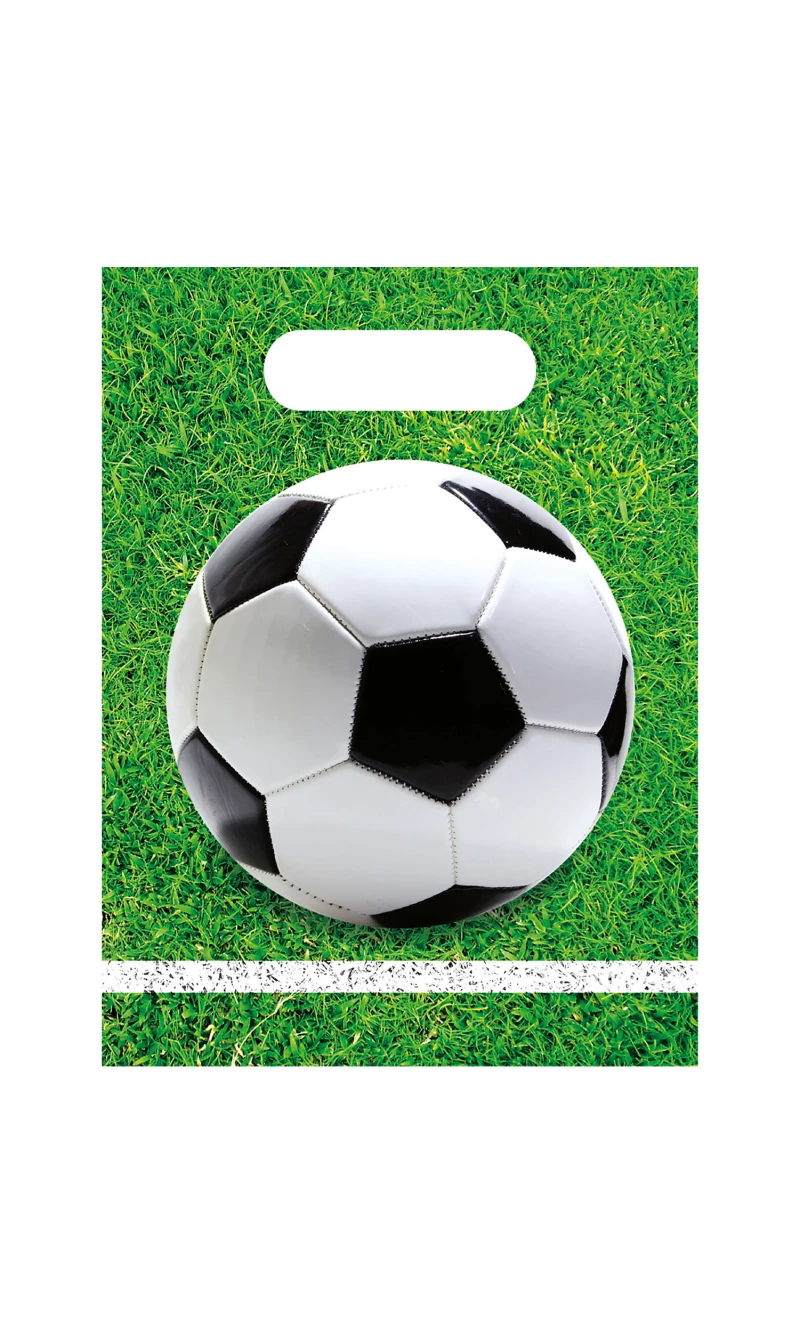 Football Party Plastic Party Bags - 6pk