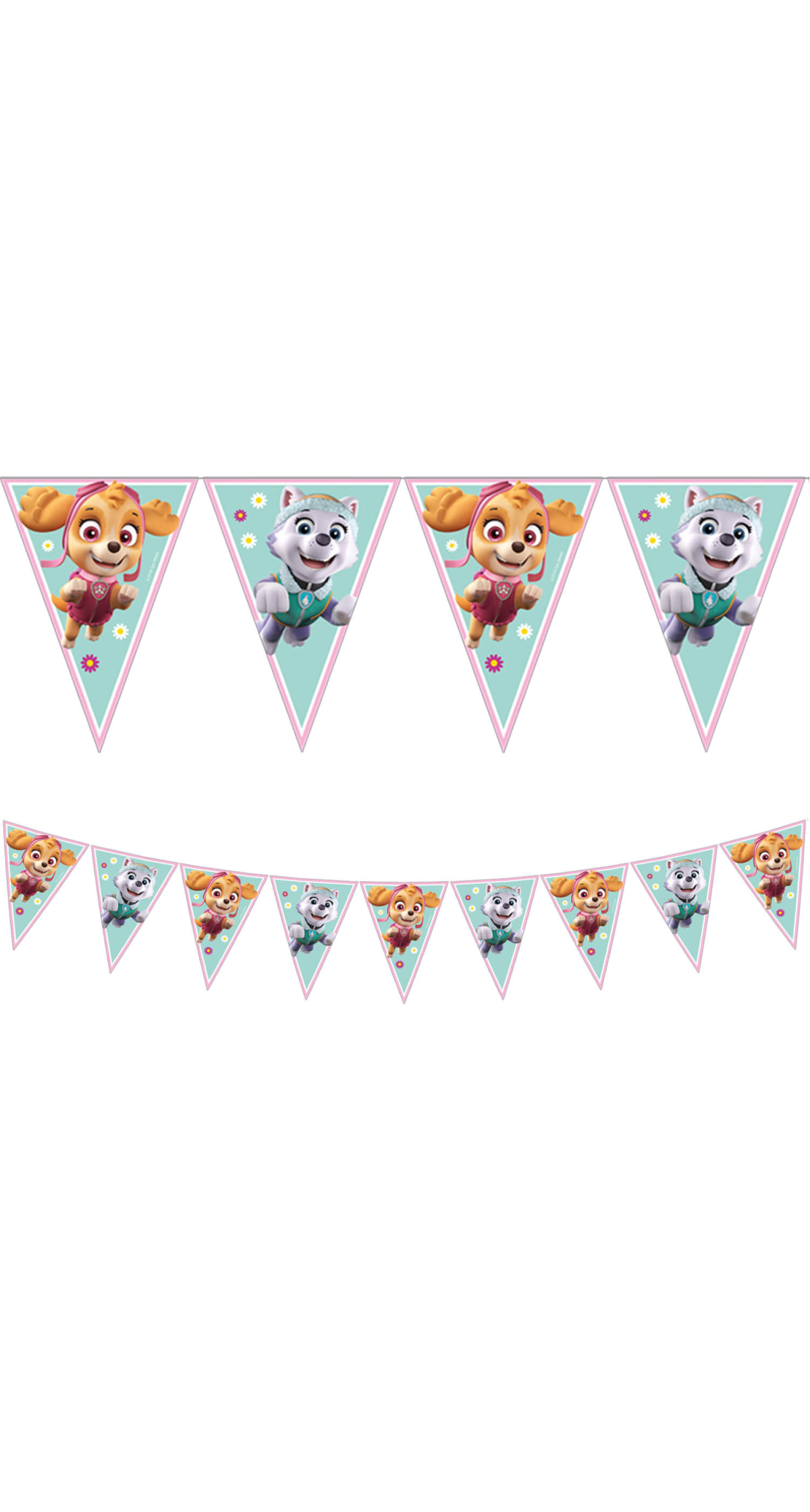 Paw Patrol Skye & Everest Triangle Flag Banner (9 flags) - 1pk