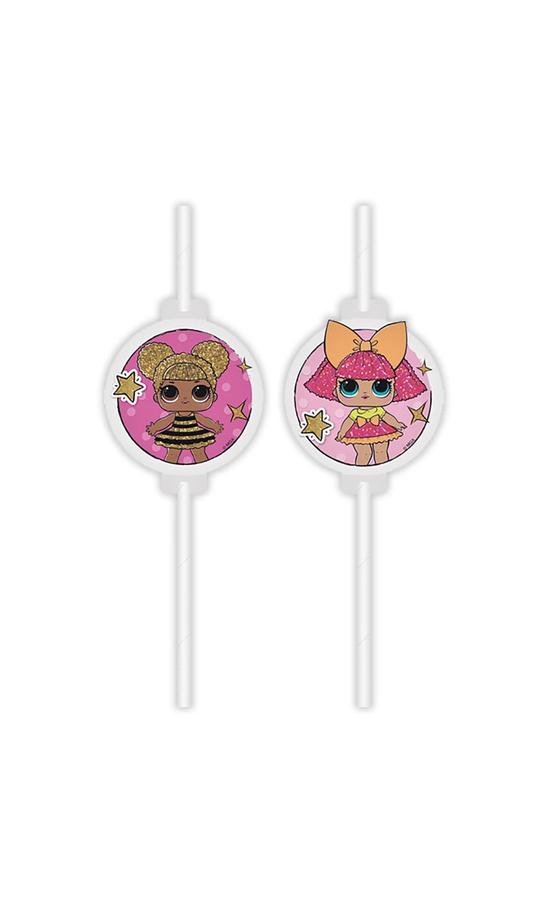 LOL Glitterati Medallion Paper Drinking Straws - 4pk