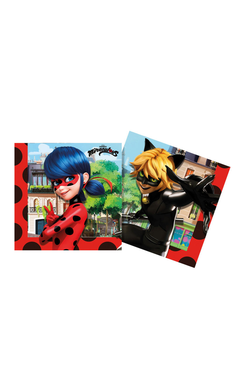 Miraculous Ladybug Two-Ply Paper Napkins 33x33cm - 20pk