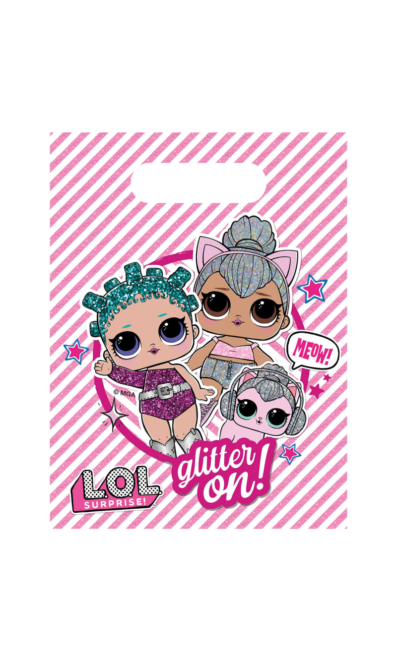 LOL Glitterati Plastic Party Bags - 6pk