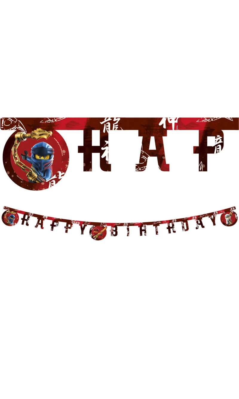 Lego Ninjago FSC "Happy Birthday" Die-Cut Paper Banner - 1pk