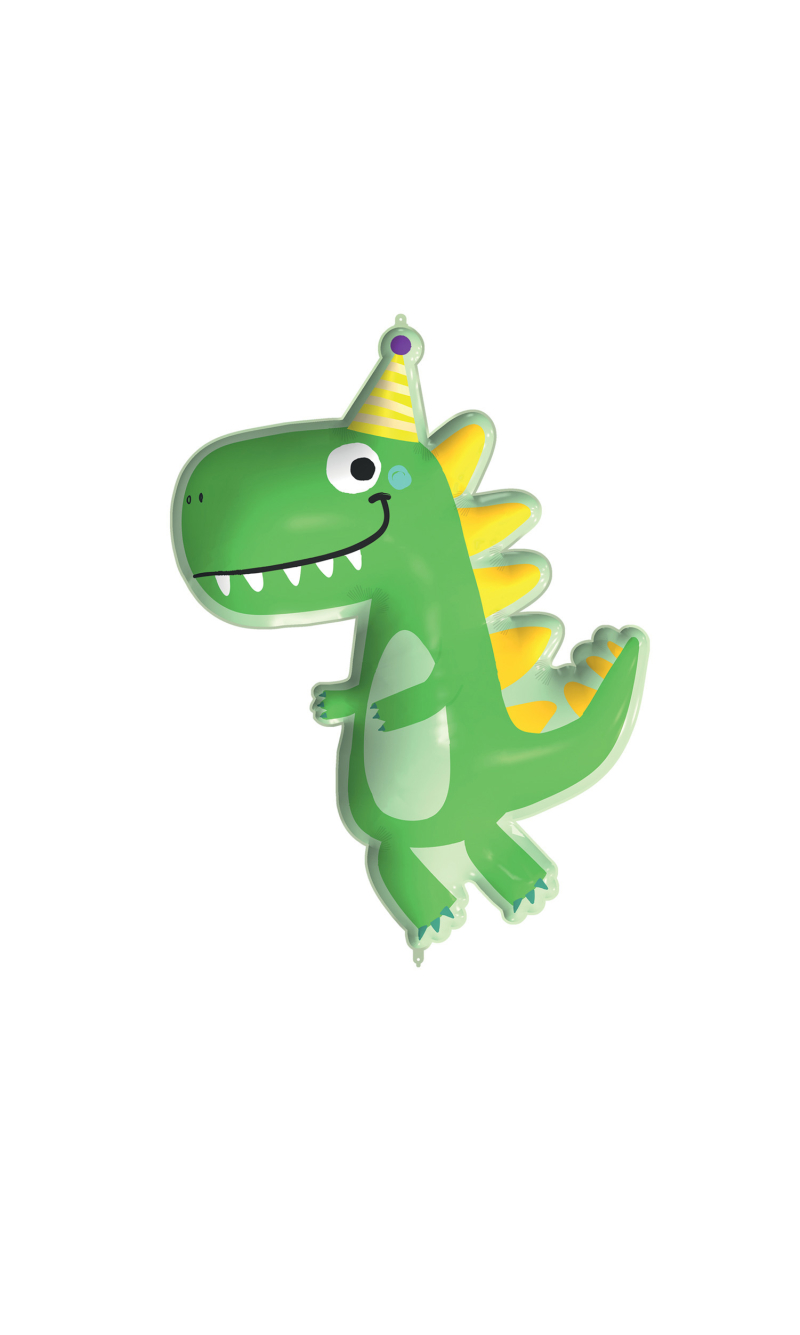Smiley Dinosaur Super Shaped Foil Balloon - 1pk