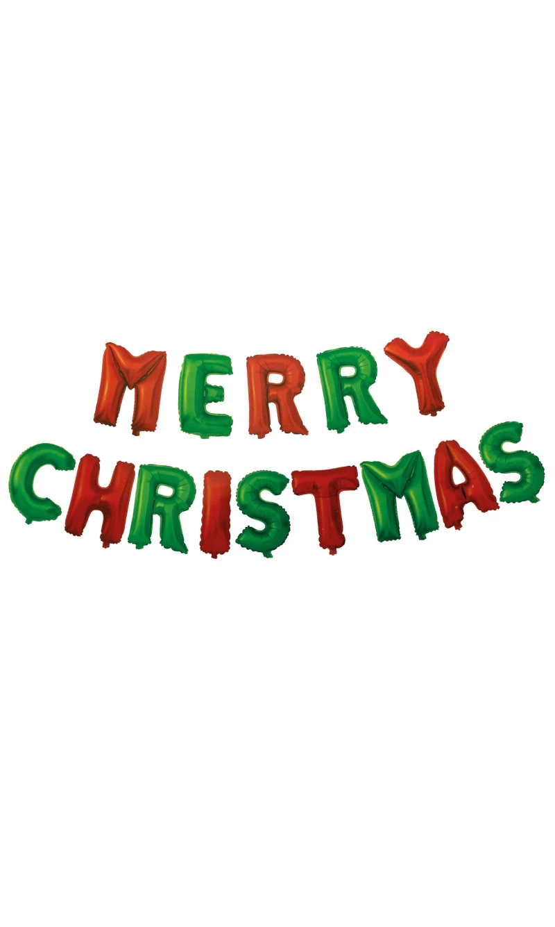 Party Essentials Merry Christmas Foil Balloon Garland - 1pk