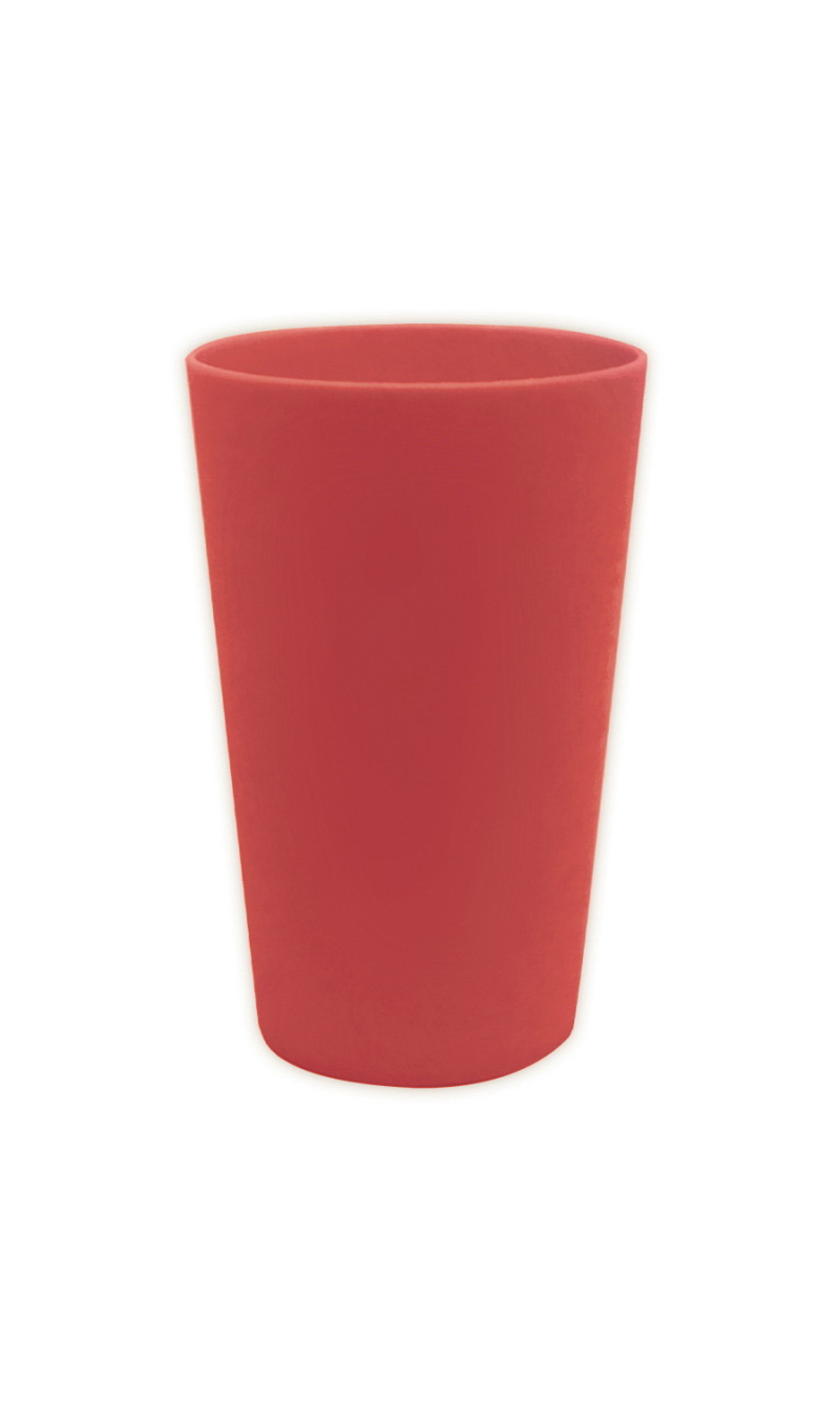 Solid Colour Red Reusable Cups 280ml - 2pk