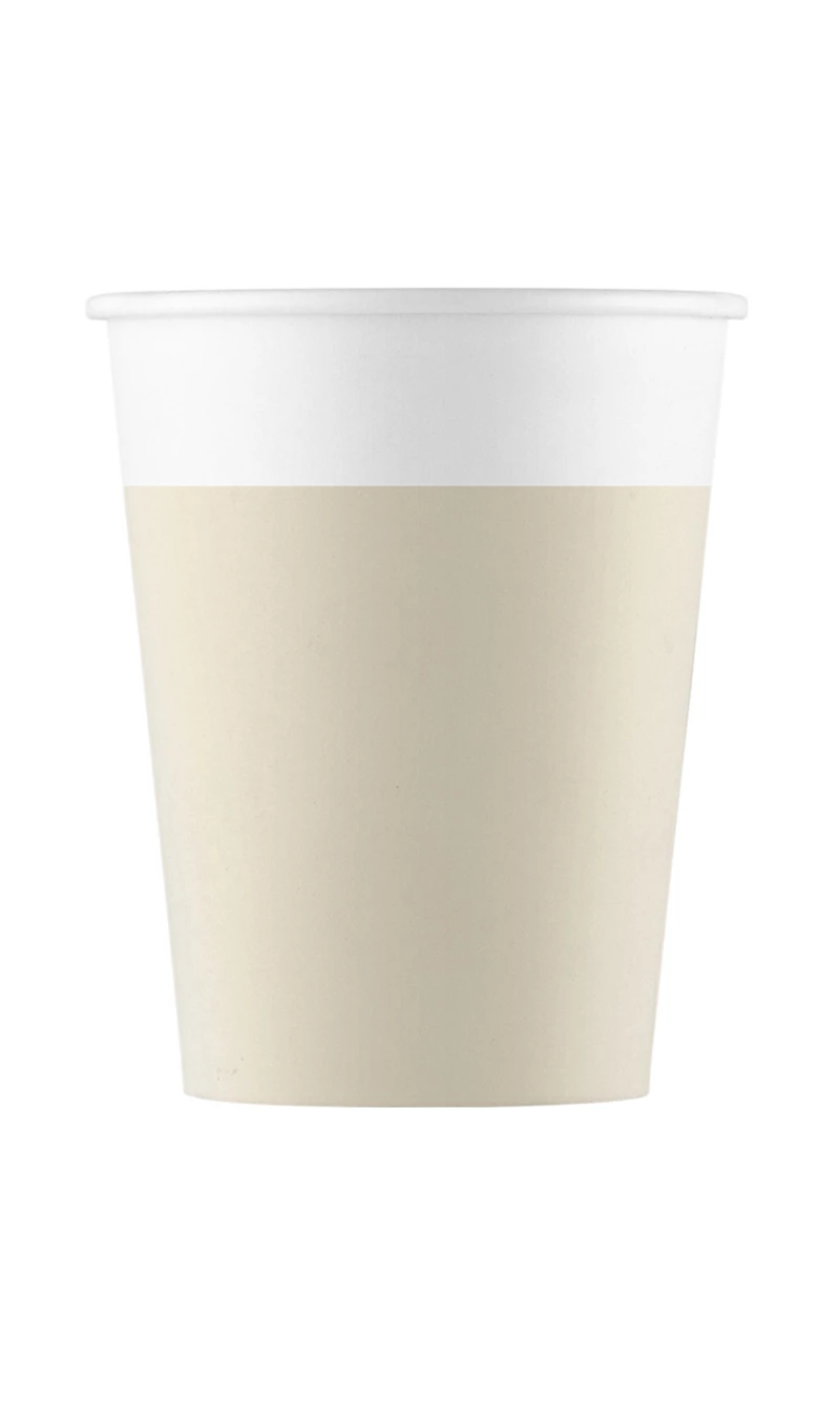 Beige FSC Paper Cups 200ml - 8pk