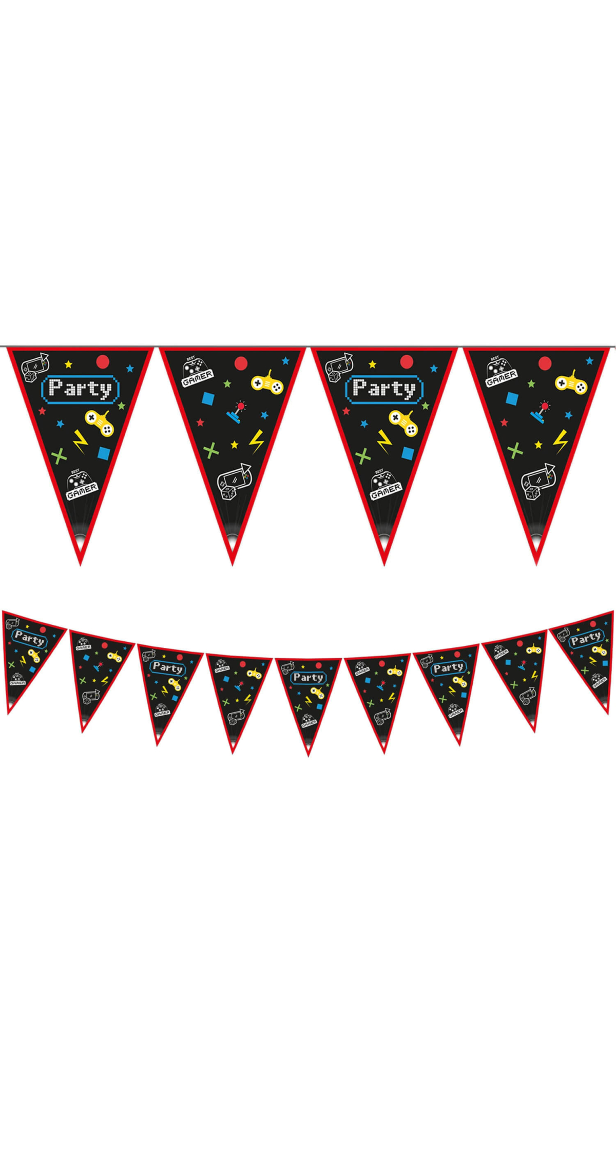 Gaming Party FSC Paper Flag Banner (9 flags) - 1pk