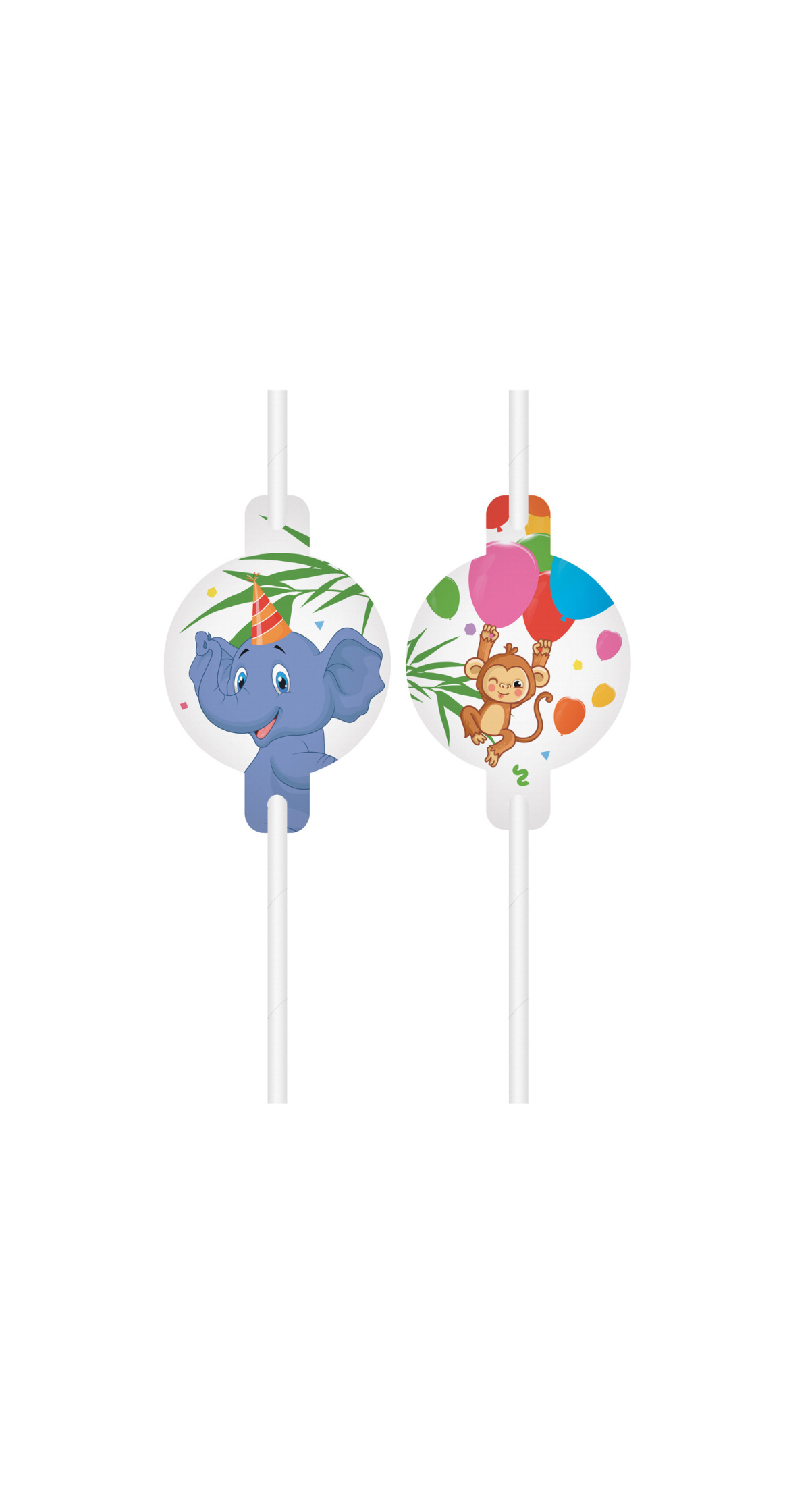 Jungle Balloons FSC Medallion Paper Drinking Straws - 4pk