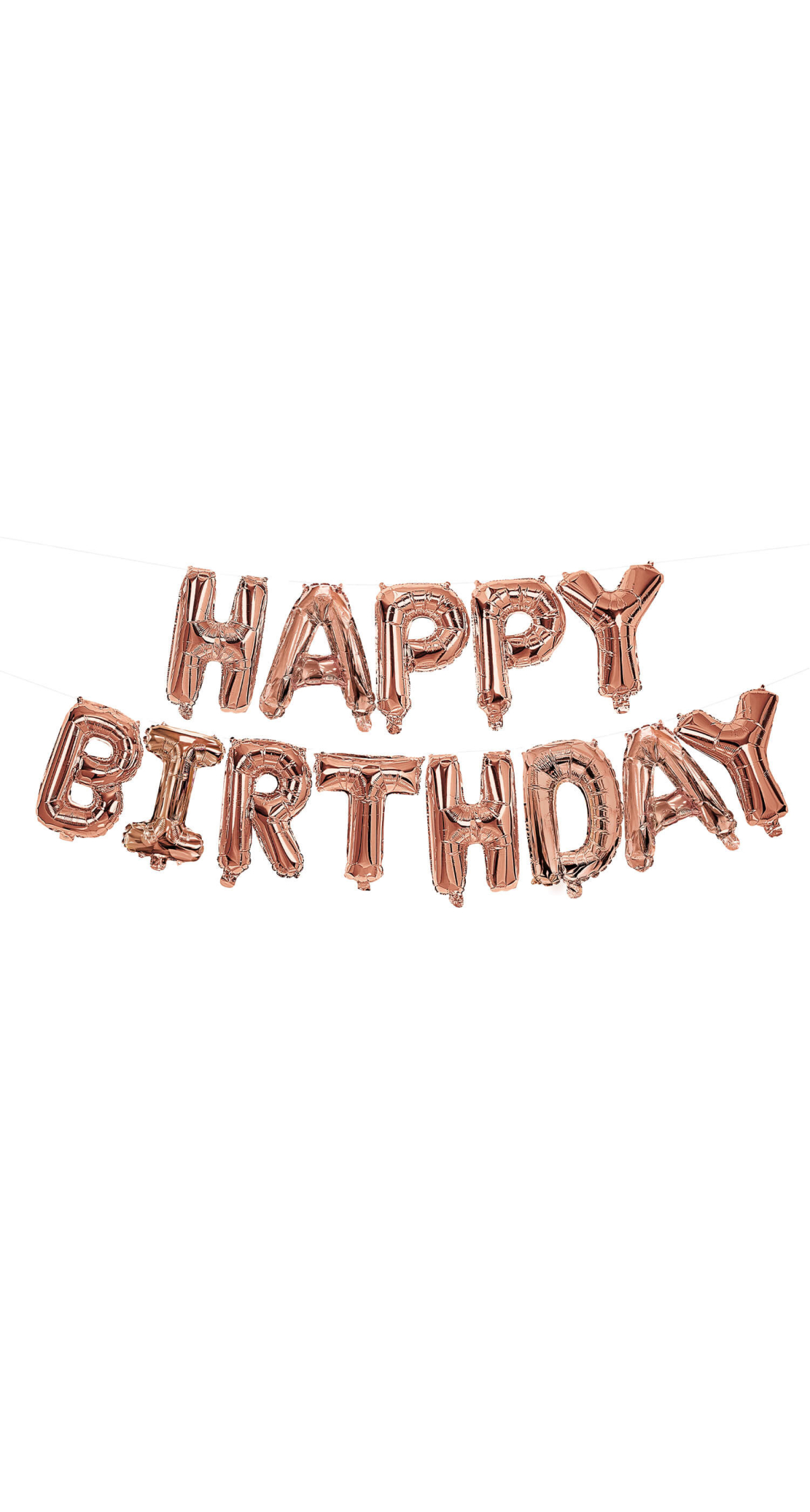 Party Essentials "Happy Birthday" Rose Gold Foil Balloons - 1pk