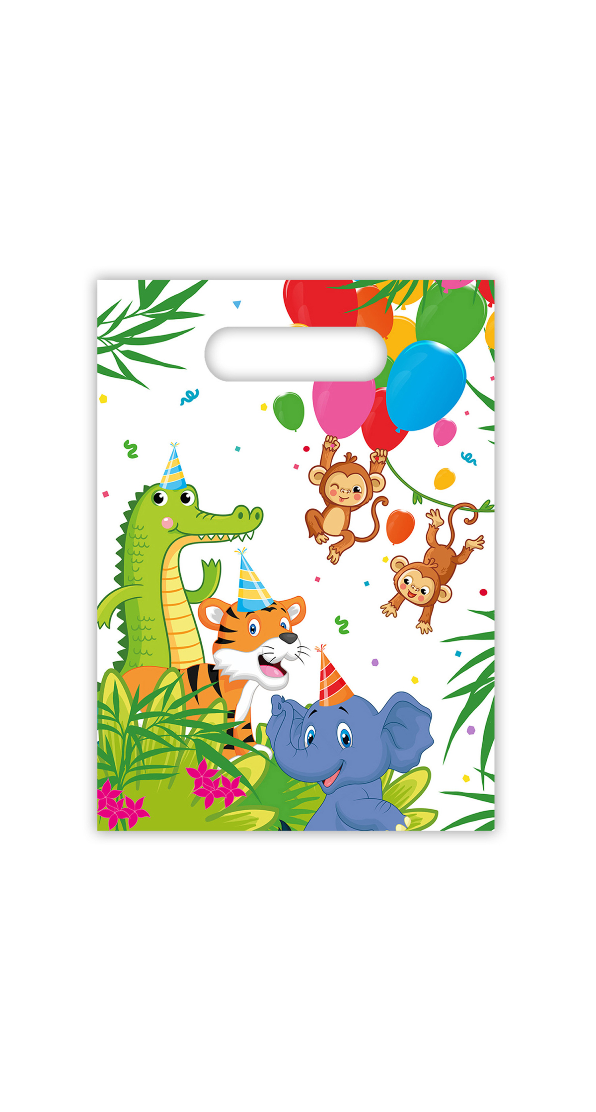 Jungle Balloons Plastic Party Bags - 6pk