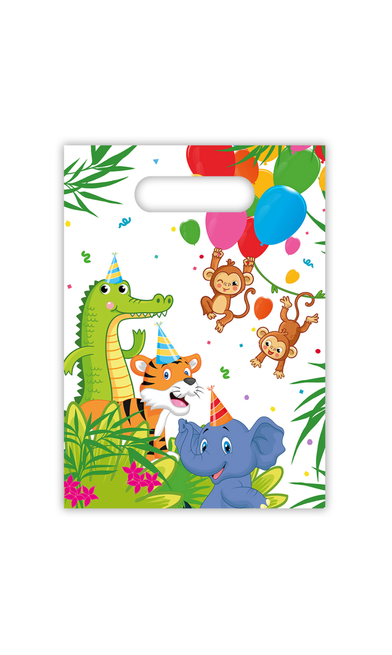 Jungle Balloons Plastic Party Bags - 6pk