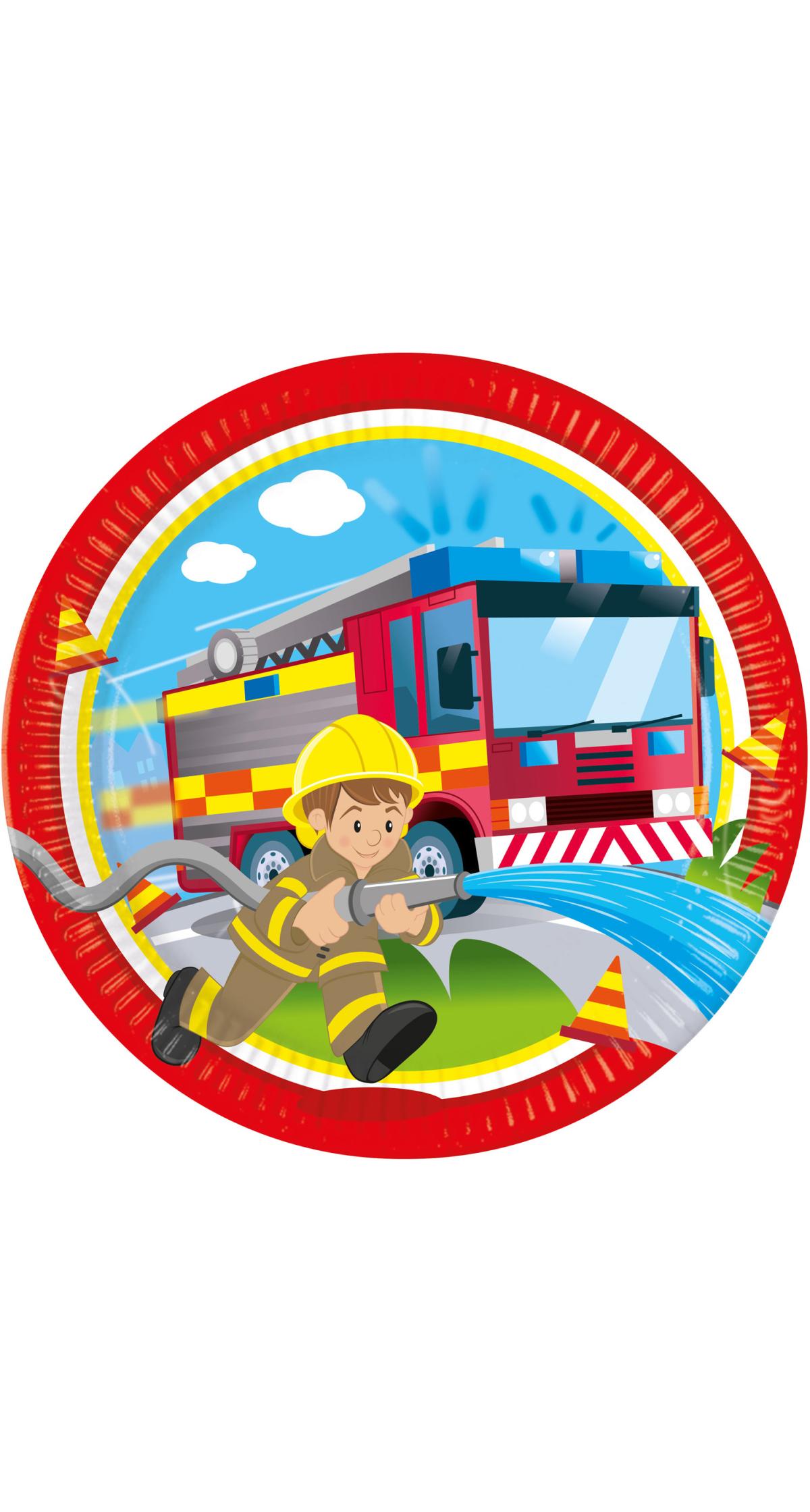 Firefighters FSC Paper Plates Large 23cm - 8pk