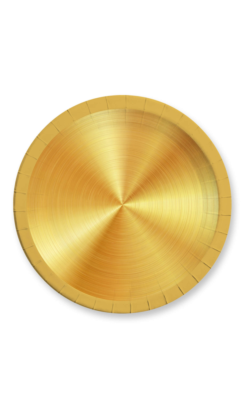 Gold FSC Paper Plates Large 23cm - 8pk