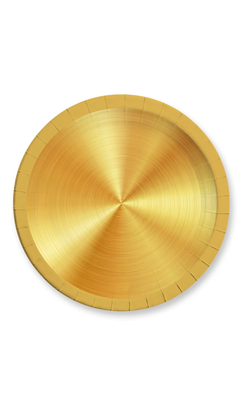 Gold FSC Paper Plates Large 23cm - 8pk