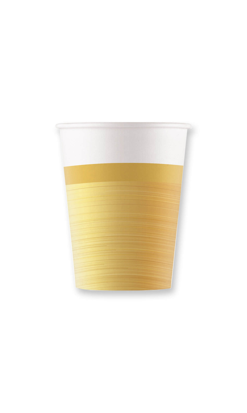 Gold FSC Paper Cups 200ml - 8pk