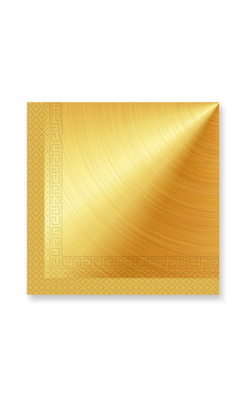 Gold FSC 3-Ply Paper Napkins 33x33cm - 20pk