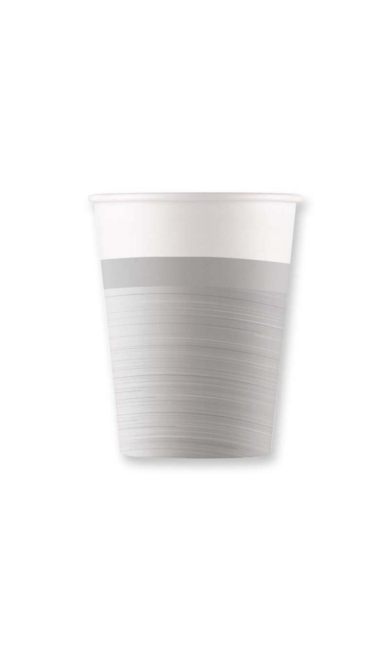 Silver FSC Paper Cups 200ml - 8pk