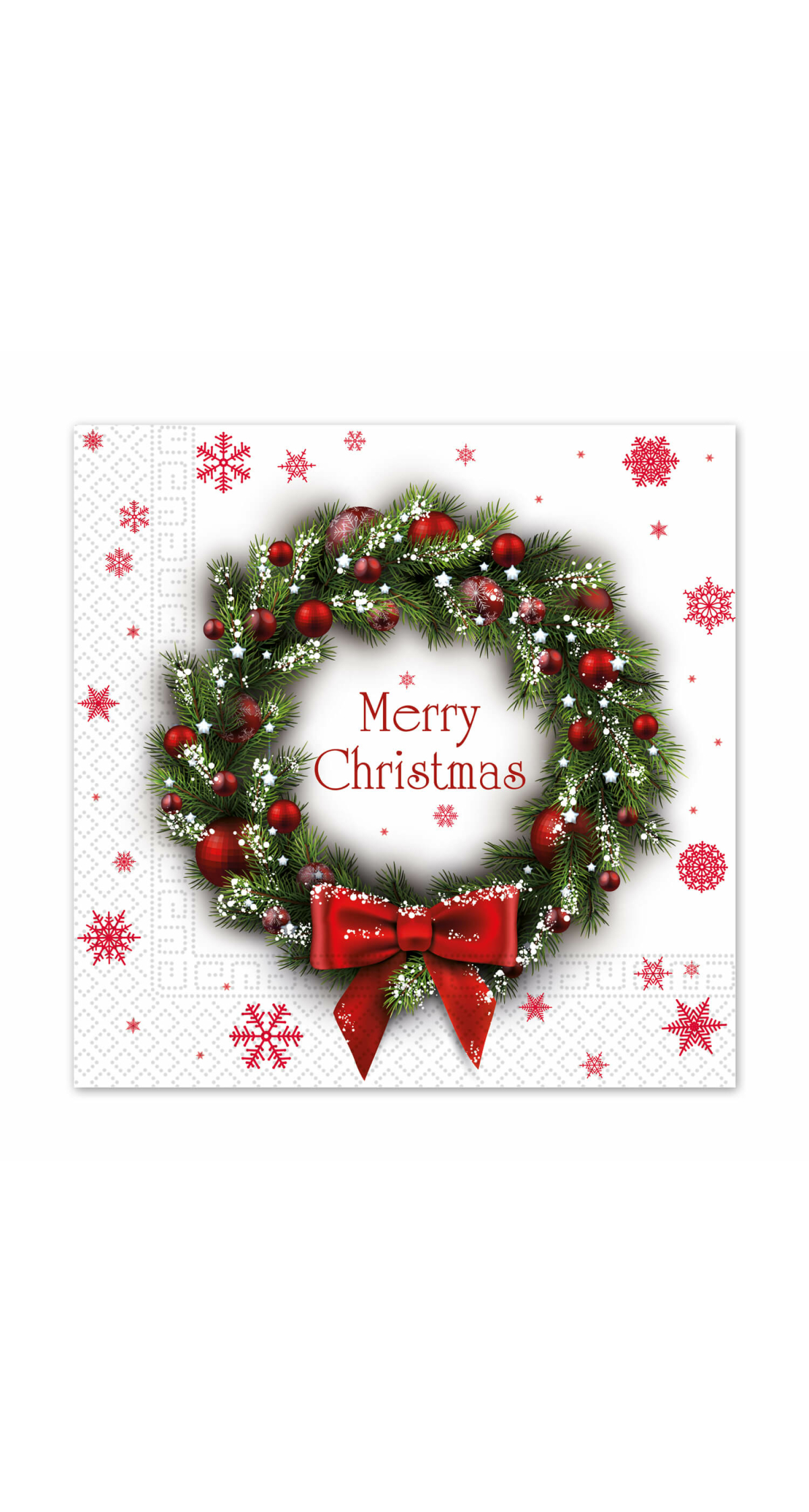 Christmas Designs FSC 3-Ply Napkins 33x33cm Merry Xmas Wreath - 20pk