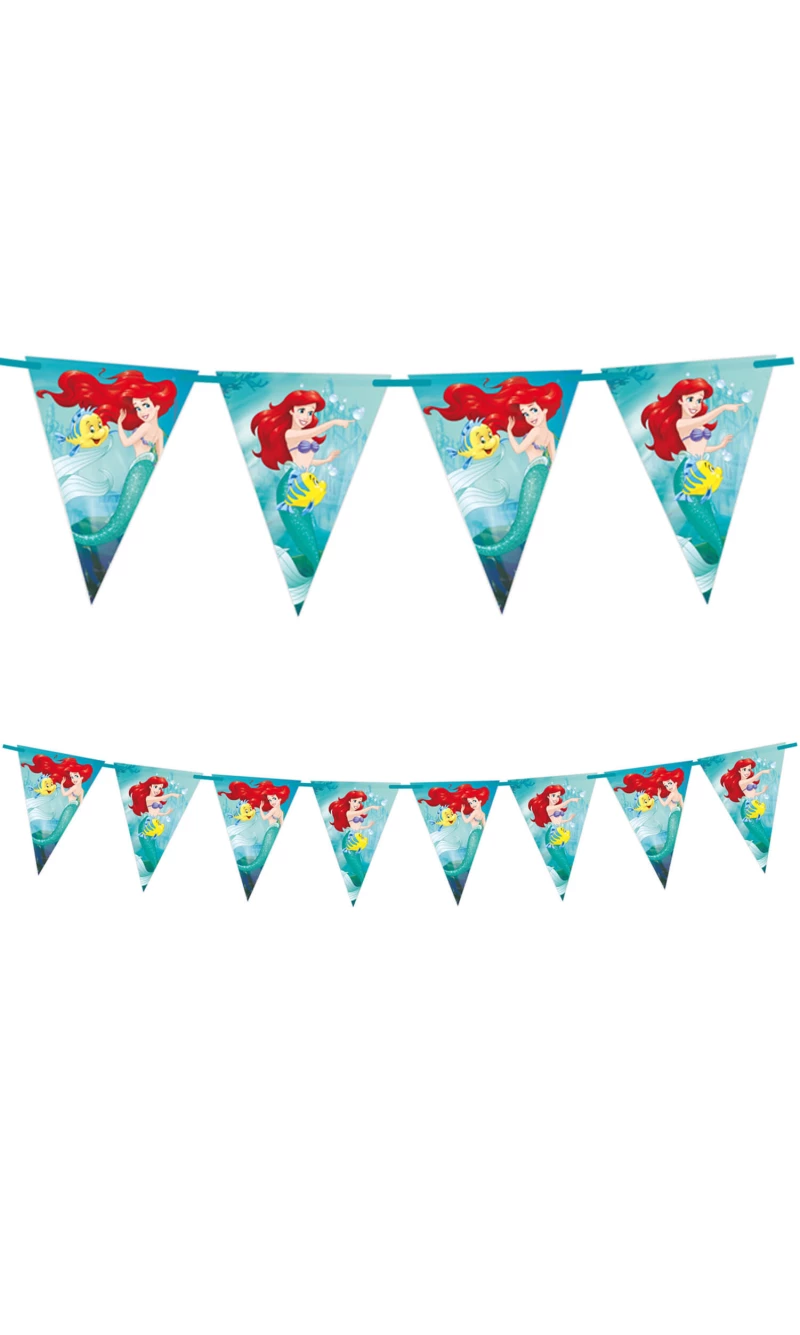 Disney Ariel Curious FSC Paper Triangle Flag Banner (9 flags) - 1pk