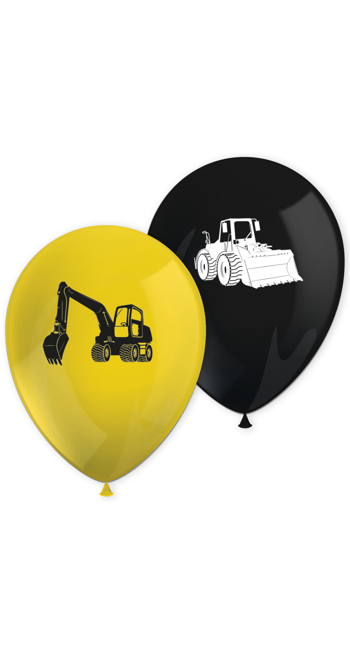 Construction Printed Latex Balloons - 8pk