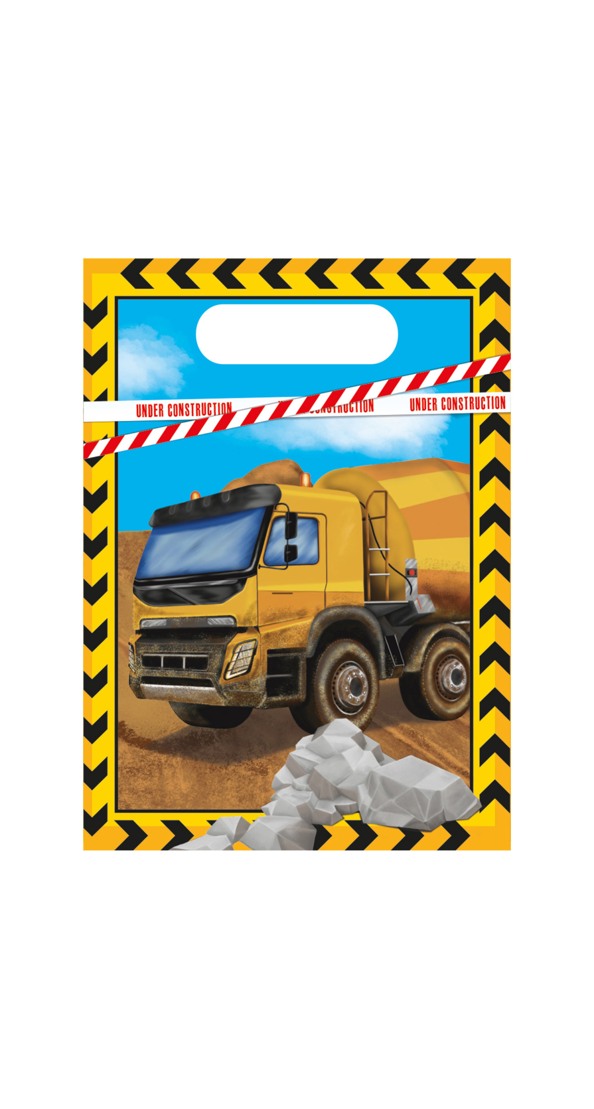 Construction Plastic Party Bags - 6pk