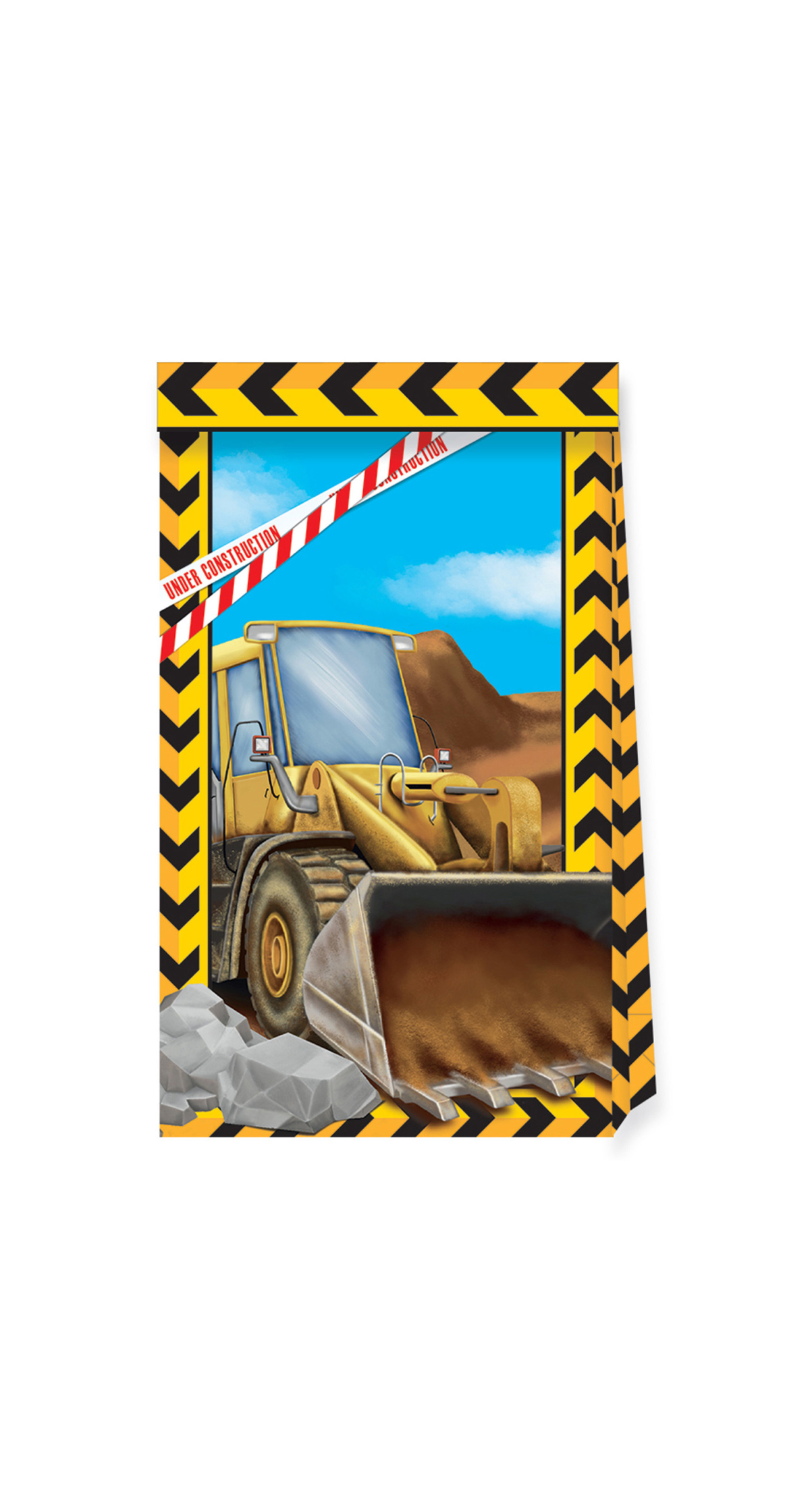 Construction FSC Paper Party Bags - 4pk