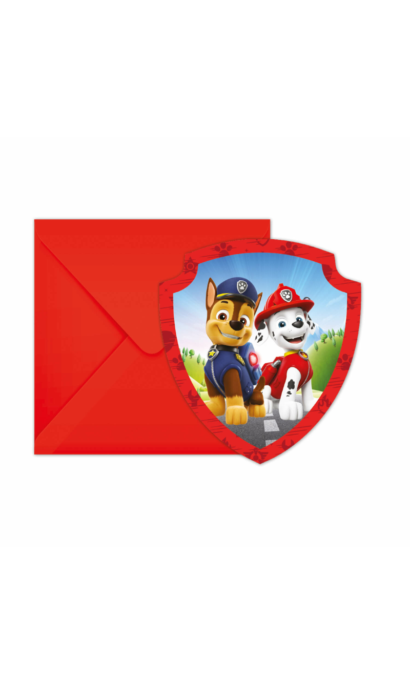 Paw Patrol FSC Die-Cut Invitations & Envelopes - 6pk