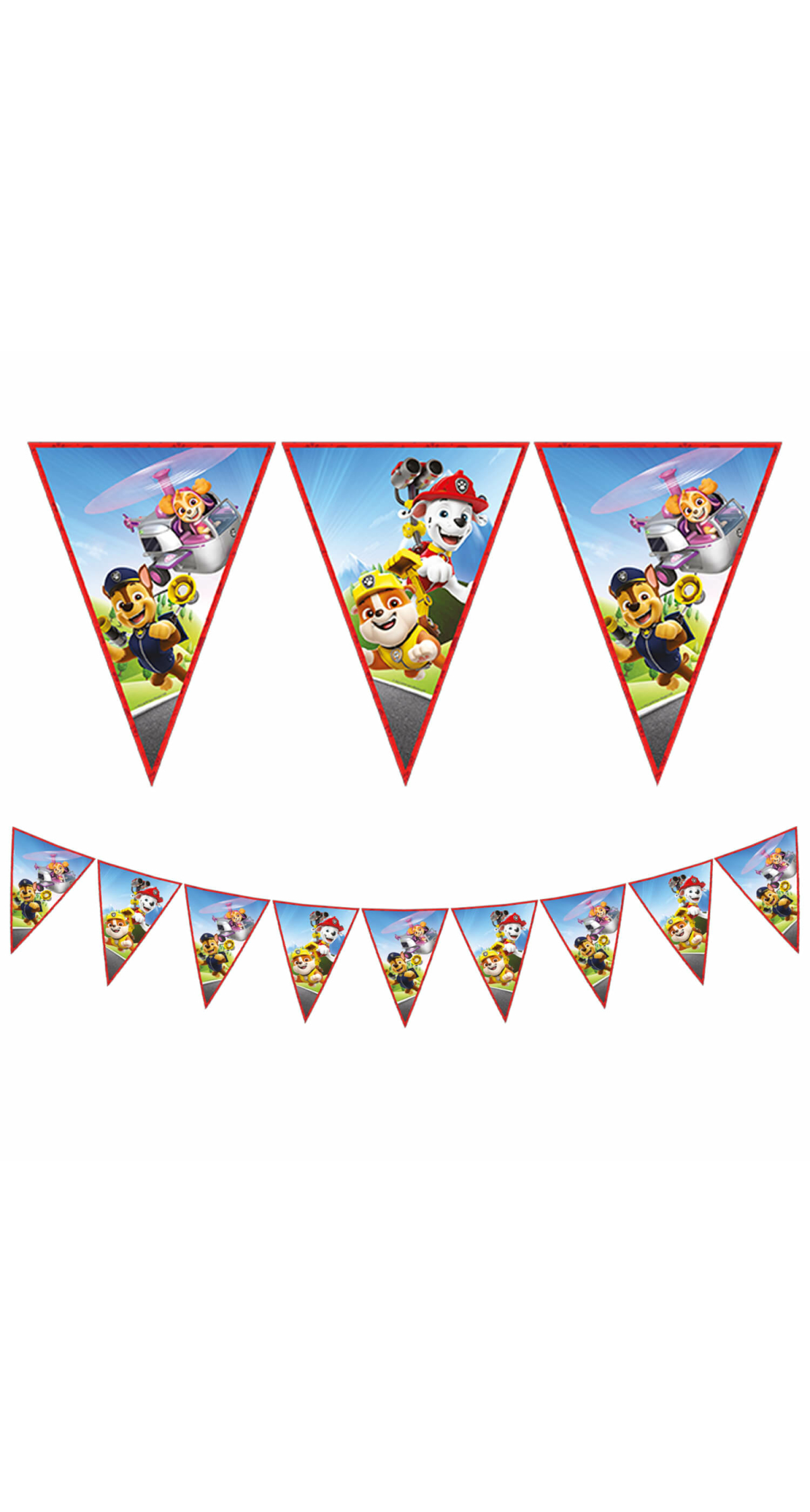 Paw Patrol FSC Paper Triangle Flag Banner (9 flags) - 1pk
