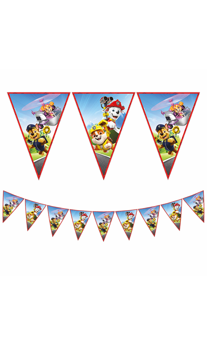 Paw Patrol FSC Paper Triangle Flag Banner (9 flags) - 1pk