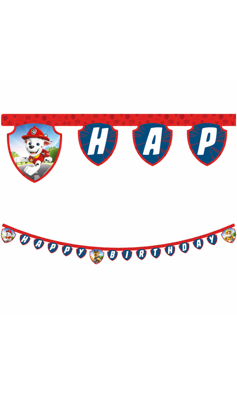 Paw Patrol FSC "Happy Birthday" Die-Cut Paper Banner - 1pk