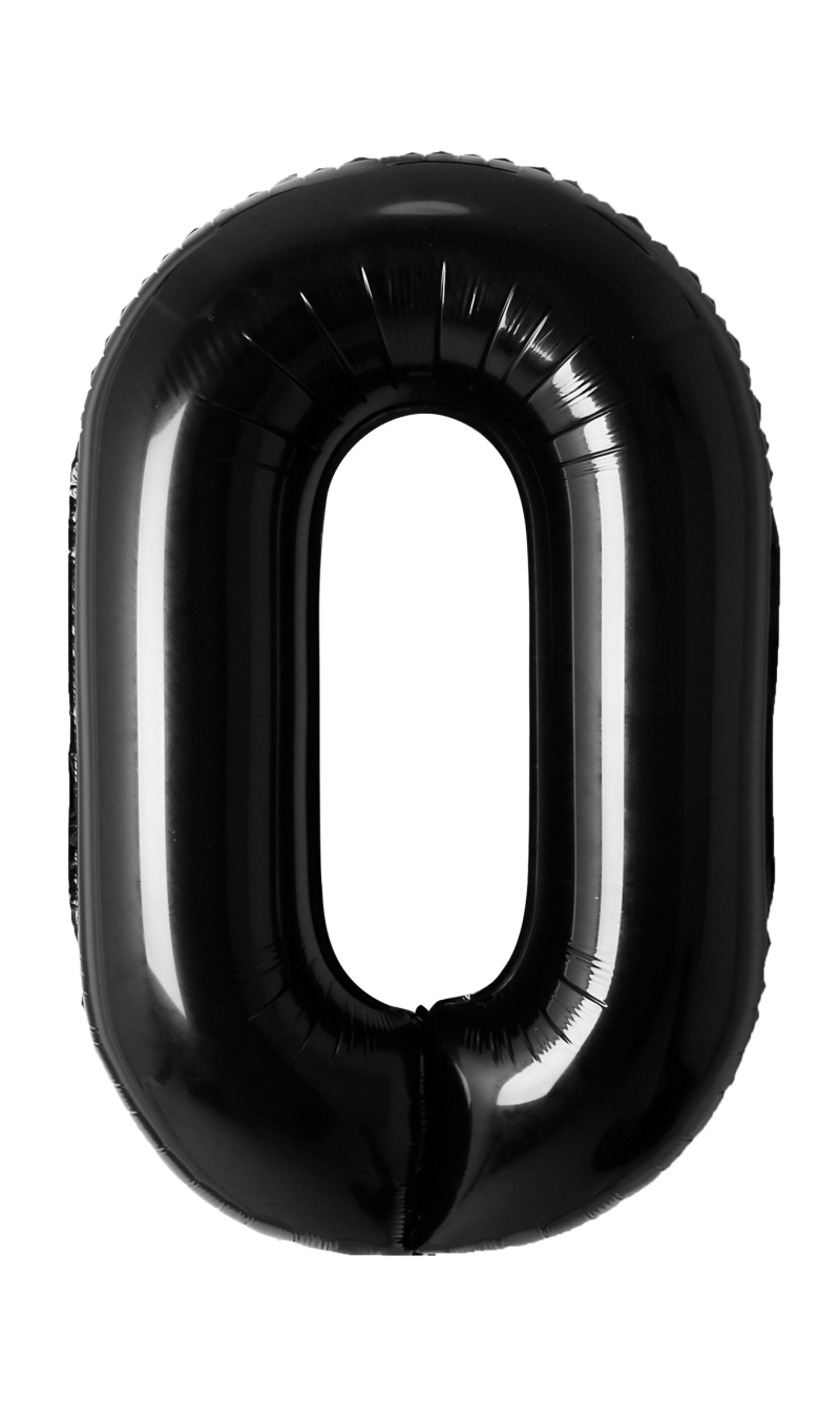34 Inch Foil Balloon Number 0 - Black
