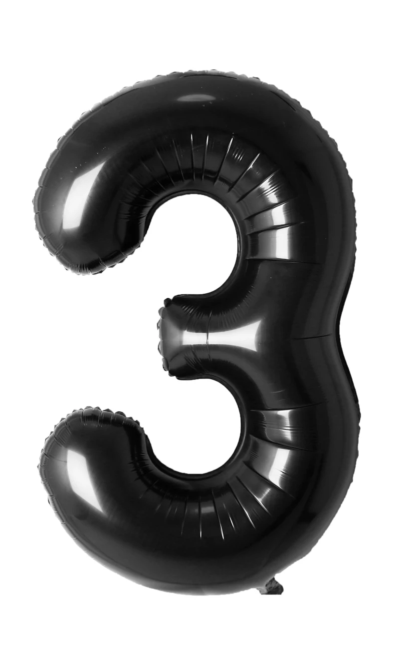 34 Inch Foil Balloon Number 3 - Black