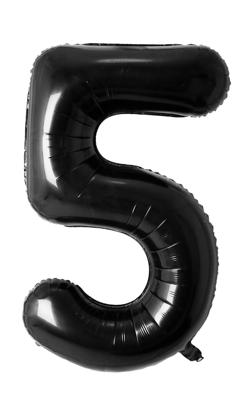 34 Inch Foil Balloon Number 5 - Black