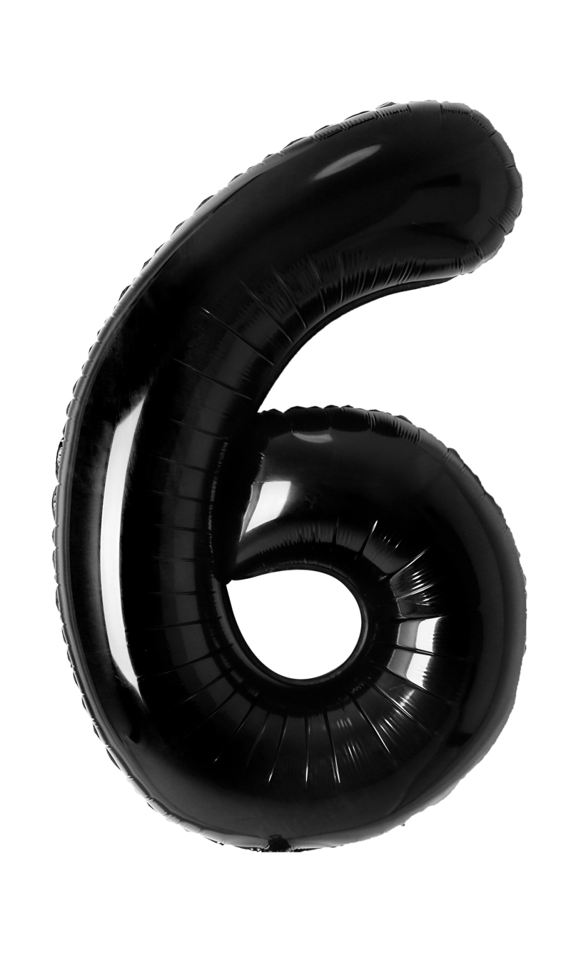 34 Inch Foil Balloon Number 6 - Black