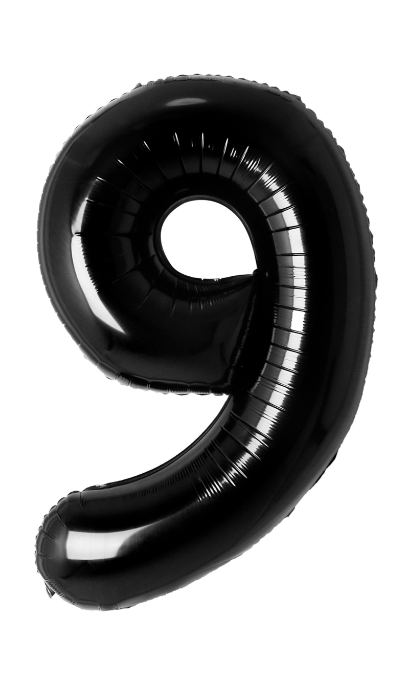34 Inch Foil Balloon Number 9 - Black