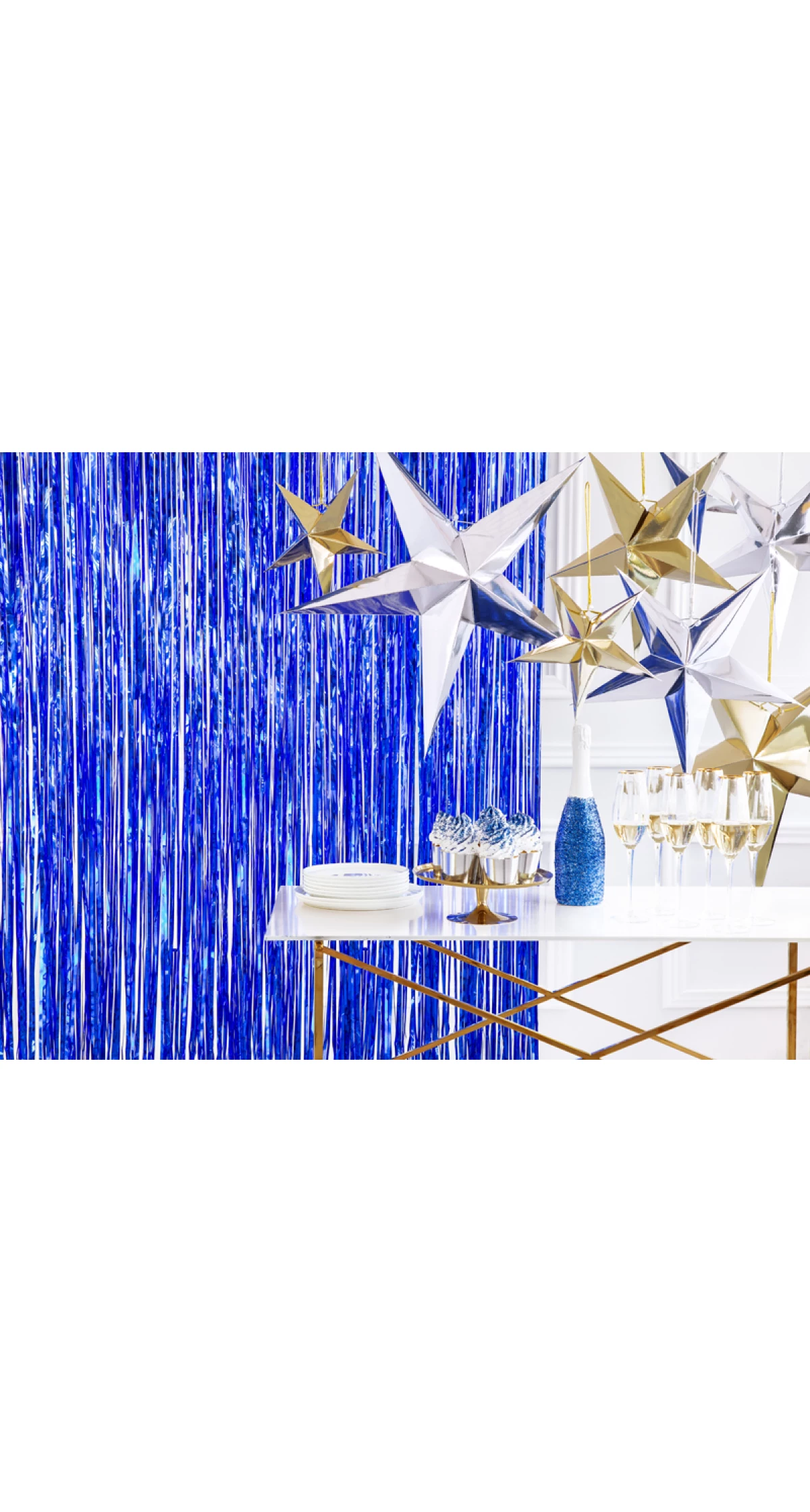 Party Backdrop Curtain Blue, 90 x 250cm