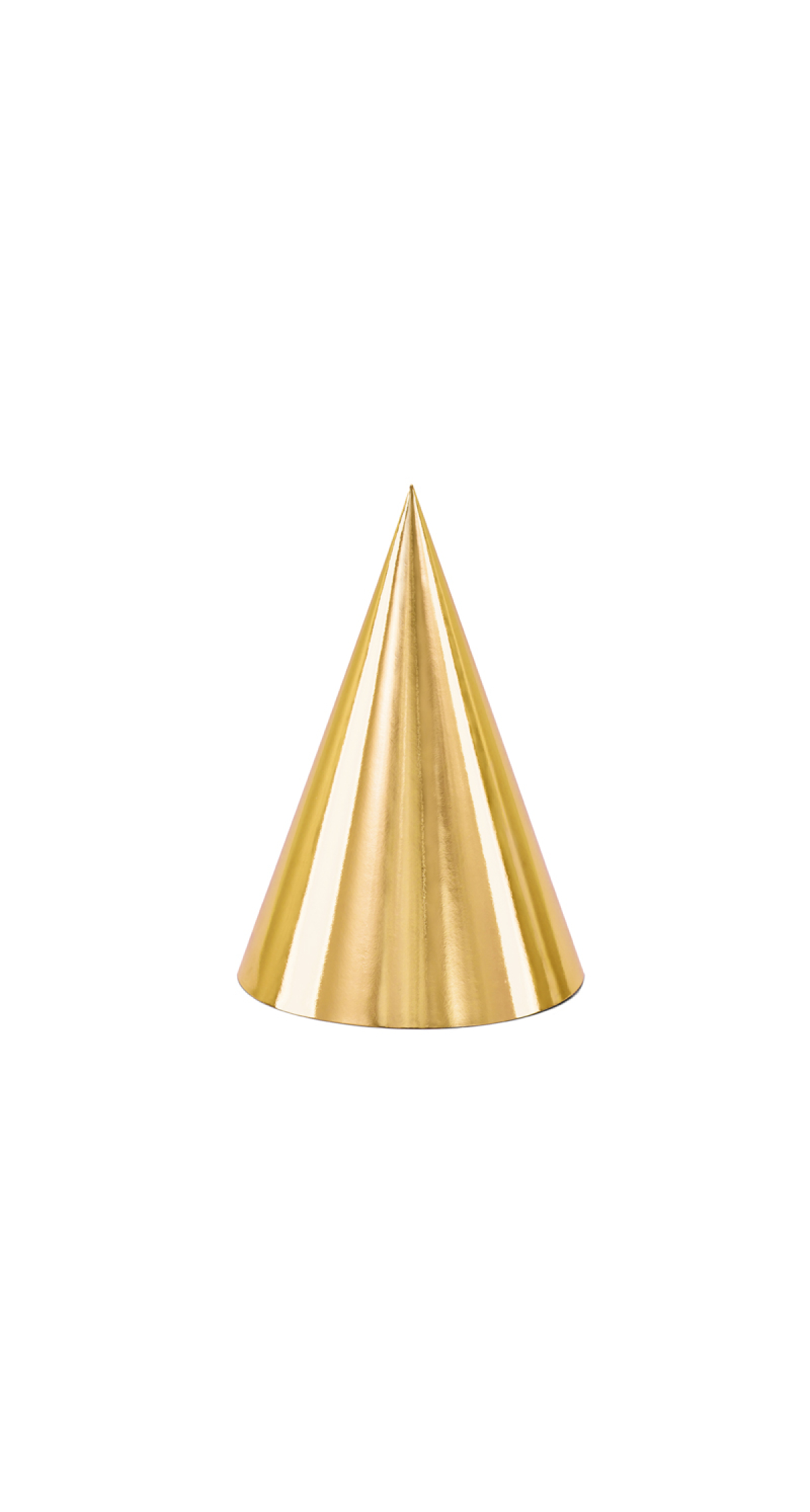 Party Hats, Gold, 16cm (1pkt / 6pc)