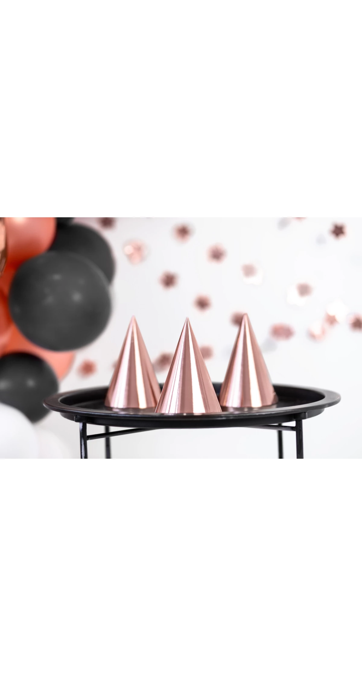 Party Hats, Rose Gold, 16cm (1 pkt / 6 pc.)