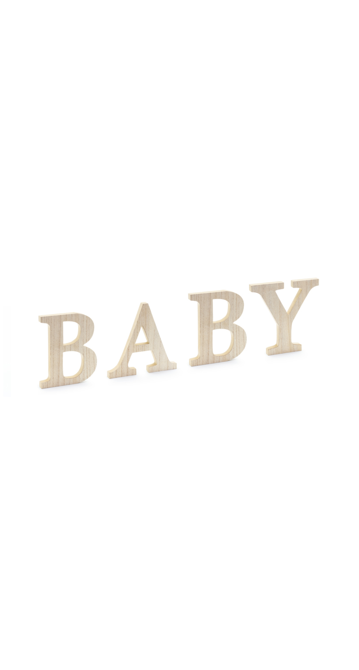 Wooden Inscription Baby, 16.5-21.5x19.5cm
