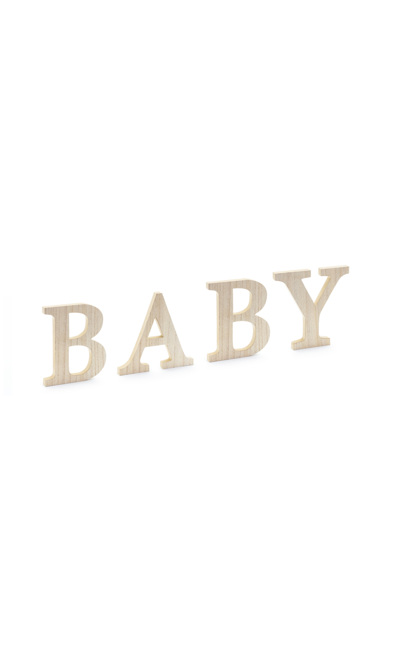 Wooden Inscription Baby, 16.5-21.5x19.5cm
