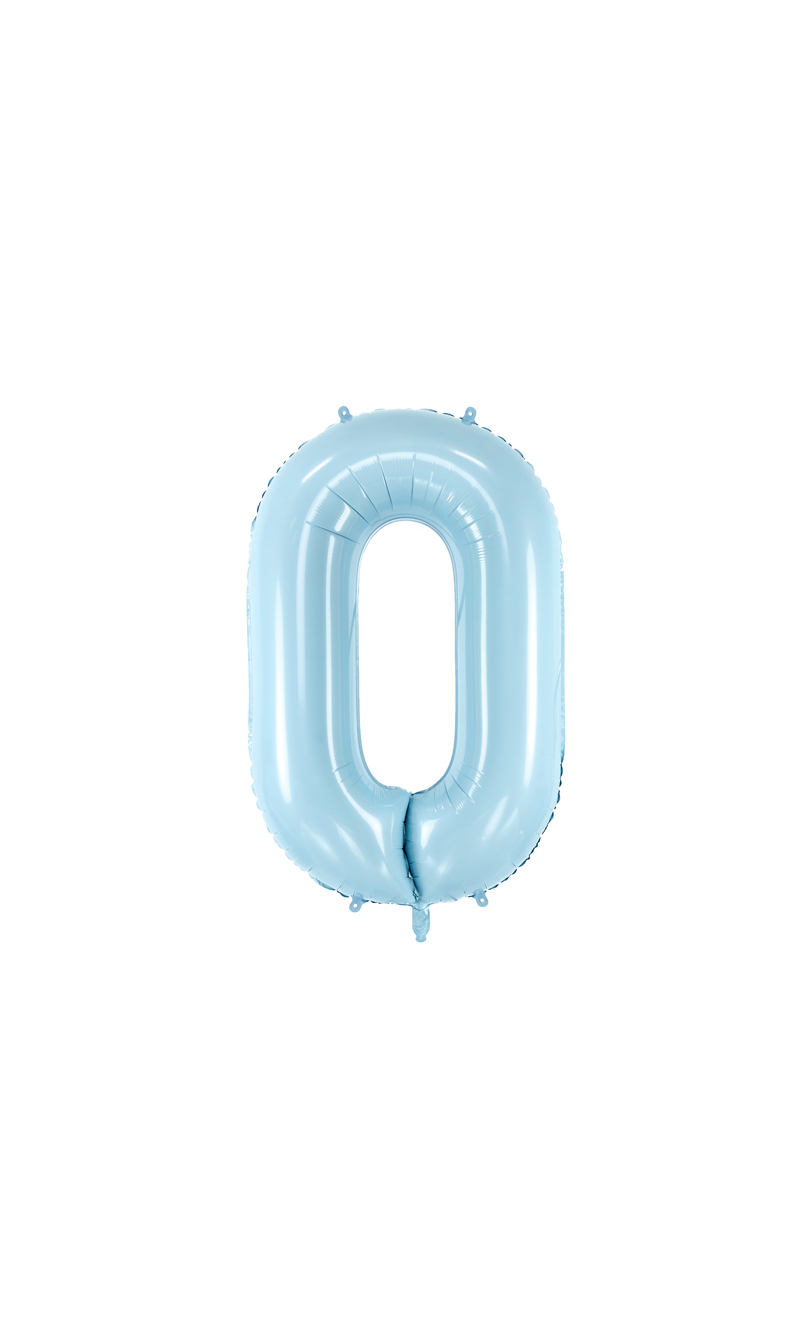 34 Inch Foil Balloon Number 0 – Light Blue