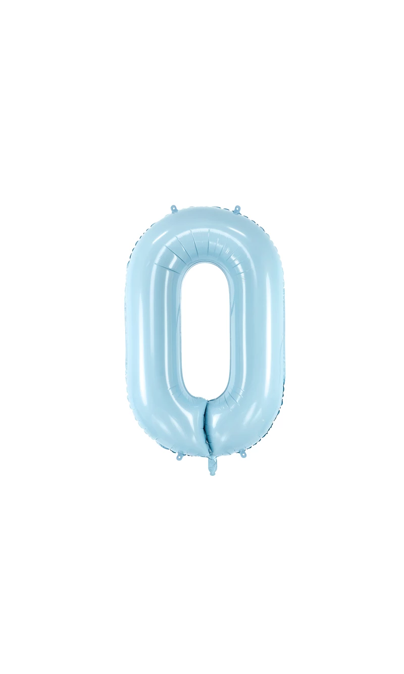 34 Inch Foil Balloon Number 0 – Light Blue