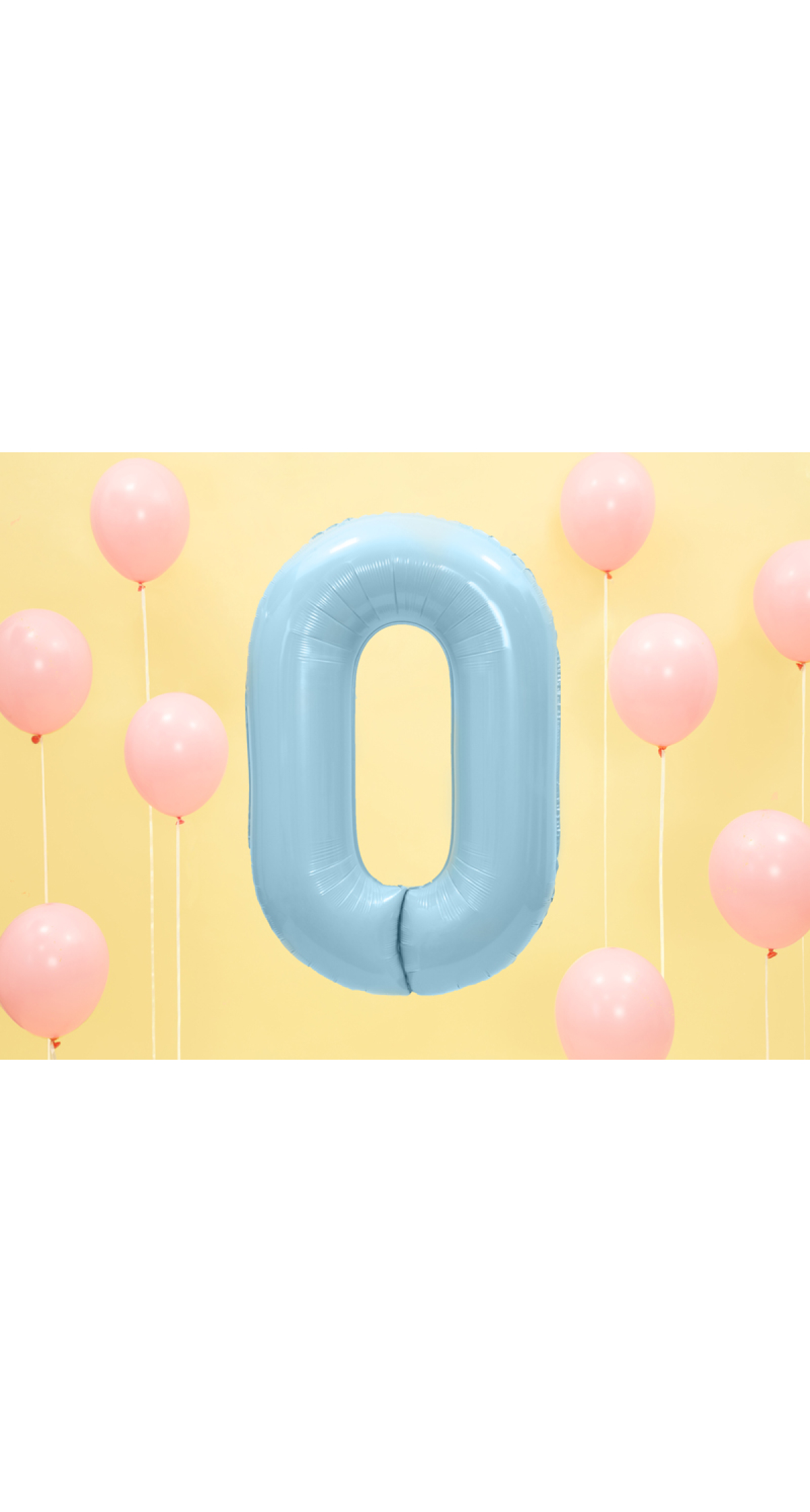 34 Inch Foil Balloon Number 0 – Light Blue