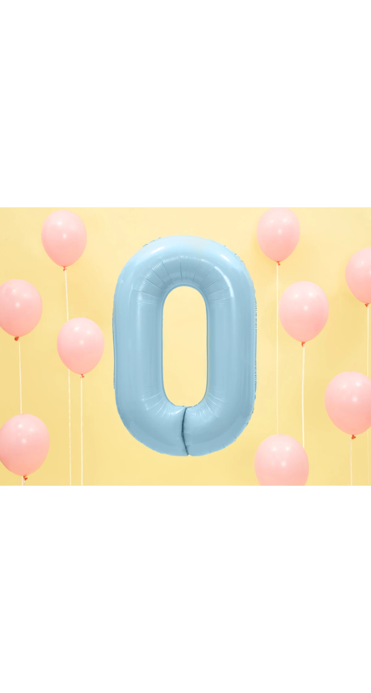 34 Inch Foil Balloon Number 0 – Light Blue